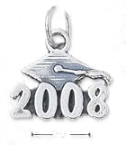 Sterling Silver 2008 Graduation Cap Charm