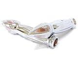 Motorcycle Spiked Turn Signals Bar Ends Chrome Hand Handlebar Grips Grip Custom High Quality Chrome Billet Grips Fits Cruisers, Choppers, Harley Davidson, Suzuki, Kawasaki, Yamaha, Honda, Metric Motor Bikes, Hogs with 1