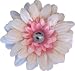 Posies Accessories Medium Antique White/Pearl Pink Gerber Daisy with jewel center Hair Clip
