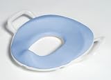 PRIMO 4-In-1 Soft Seat Toilet Trainer and Step Stool White with Pastel Blue Seat