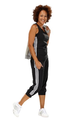 Adidas Damen 3/4 Knit Hose Essentials 3S, black/white, M, X13215 Preisvergleich