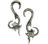 Pair Organic Black Mother of Pearl Borneo Swan Hanger Plugs 8 Gauge (3mm)