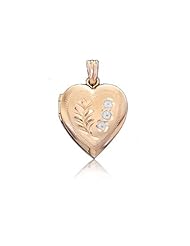 14K Yellow Gold-Filled Heart Pendant Photo Locket (13 x 19 mm)