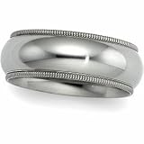05.00 MM 10K White Gold Comfort Fit Milgrain Band