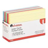 UNV47236 4 x 6 Multi-Color Ruled Index Cards, Assorted Colors, 250 Cards/Pack
