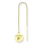 14K Atlanta Falcons Logo w/Name Round Threader Earrings