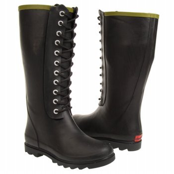 Chooka Women's Noir Lace-Up Rain Boot,Black,9 M US