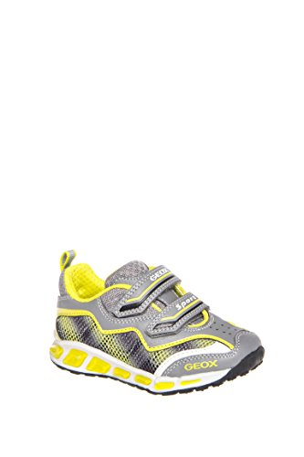 Geox Junior Shuttle Boys Sports Trainers 27 M EU/ 10 M US Little Kid Grey/Lime