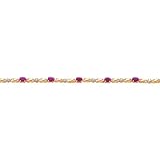 14K Gold 2.54cttw Diamond & Ruby Bracelet Jewelry 7"