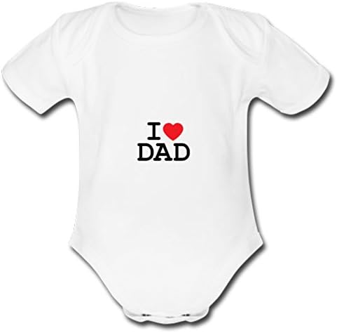 Xialaoji I Love Dad Personality Custom Babysuit - Funny Baby Newborn Bodysuit 12M
