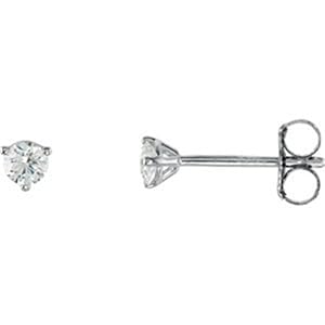 IceCarats Designer Jewelry Platinum Platinum 1/5 Ctw Diamond Friction Post Stud Earrings.