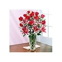 Elegant Red Roses and Lilies
