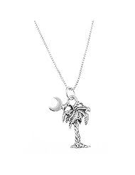 Sterling Silver One Sided Tall South Carolina State Tree Necklace