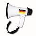 Deutschland Megaphon in weiß mit Sirene und integrierter Fußballhymne Olé, Olé Megafon Megaphone
