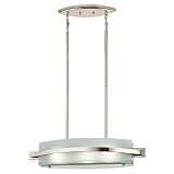 kitchen pendent lights-Kichler Lighting 42090PN Freeport 3-Light Island Fixture/Linear Pendant, Polished Nickel with Etched Linear Textured Glass