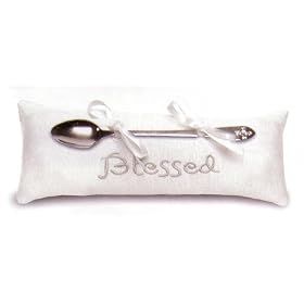 Blessed Baby Silverplated Spoon and Pillow Set