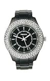Fossil Women's ES2445 Black Resin Bracelet Black Glitz Analog Dial Watch On Sale