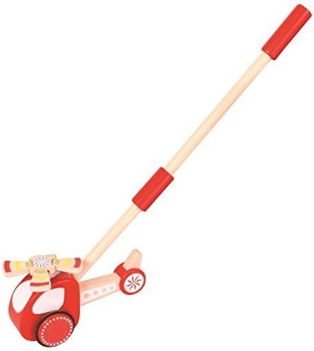 Njoykids Push Along Helicopter Wooden Toy