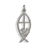 Sterling Silver Ichthys Charm with Satin Dove