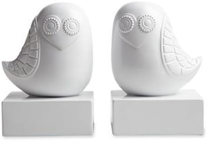 Jonathan Adler Happy Chic White Retro Lola Owl Bookend Set of 2