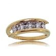 Ladies White Diamond Bypass Size 7 Ring in 10KT Yellow Gold