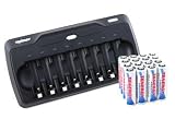 Combo: Tenergy TN157 8-Cells Fast Battery Charger + 16 Tenergy Premium AA NiMH Rechargeable Batteries