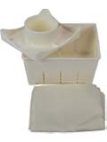 Plastic Tofu Mold / Press with Cheesecloth - 5"x4"x3" - Makes Over 2 Lbs of Tofu Per Batch - Dishwasher Safe - Reusable