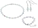 Clear AB Swarovki Crystal Silver Bracelet Earrings 16" to 24" Necklace Set