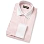 Trump Men's Spread Collar Twill Solid Woven Shirt