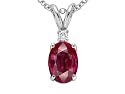 0.57 cttw Genuine Ruby and Diamond Pendant - 14kt White or Yellow Gold