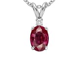 0.57 cts Genuine Ruby and Diamond Pendant - 14kt White or Yellow Gold