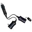RoadPro RPPS-223 12-Volt 2 Outlet Platinum Series Fused Cigarette Lighter Adapter with Short Cord