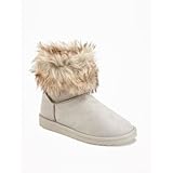 オールドネイビー OLD NAVY/ フェイクファートリムコージーブーツ グレースケール シューズ 22cm【並行輸入】