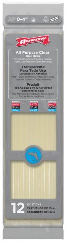 24 Pack Arrow Fastener AP10-4 10 x 1/2 All Purpose Clear Hot Melt Glue Sticks 12 per Package