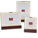 Swing Tasha Frame, Glass Picture Frame with Off-White Mat & Thick Walnut Base, for One 4 x 6 Photograph.
