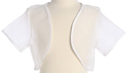 Girl's Sheer Organza Bolero Special Occasion Holiday Pageant Communion Jacket (5-14)