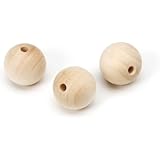 Darice 9119-48 Big Value Wood Round Bead, Natural, 25mm