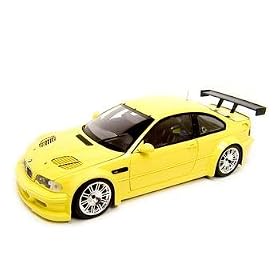 BMW M3 GTR Street Car 1:18 Minichamps Diecast Model Yellow
