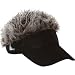 Flair Hair Black Visor with Gray Hair