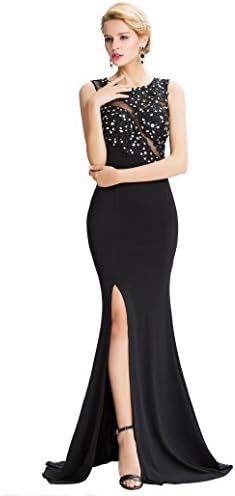 Slim Long Ball Gowns Formal Dresses with Slit Size 4