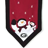 Georgia Bulldogs 72"x15" Snowman Table Runner Plush Embroidered Stars