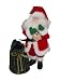 Santa Doll Figure W/ Bag for Wine Bottle Fabric Handcrafted 15