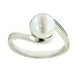 Sterling Silver White Freshwater Cultured Pearl Ring (5.5-6mm), Size 8