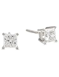 IGI Certified Platinum Princess-Cut 4-Prong Diamond Stud Earrings (1 1/2 cttw, G-H Color, VS2 Clarity)