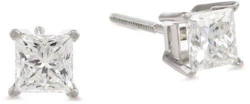 IGI Certified Platinum Princess-Cut 4-Prong Diamond Stud Earrings (1 1/2 cttw, G-H Color, VS2 Clarity)