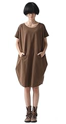 Plus Size Shift Linen Summer Short Sleeves  Dress