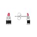 Sterling silver and Enamel Lipstick (Earrings)