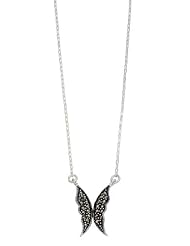 Elements, Silver Marcasite Butterfly Necklace