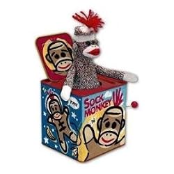 SOCK MONKEY JACK IN THE BOX BY SCHYLLING