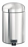 Brabantia Retro Pedal Bin, 3litre, Brilliant Steel
